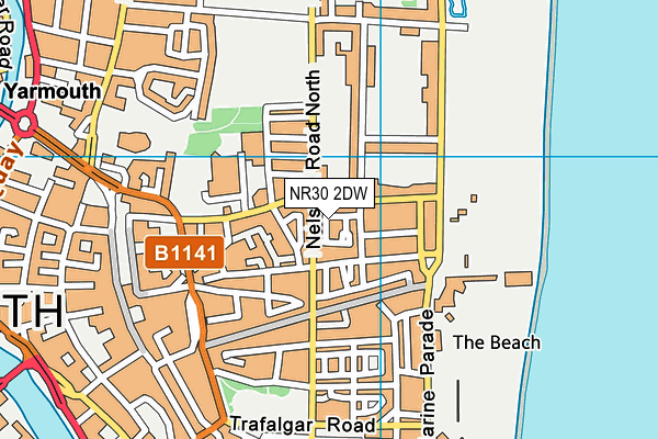 NR30 2DW map - OS VectorMap District (Ordnance Survey)