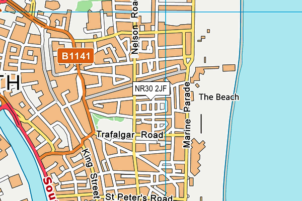 NR30 2JF map - OS VectorMap District (Ordnance Survey)