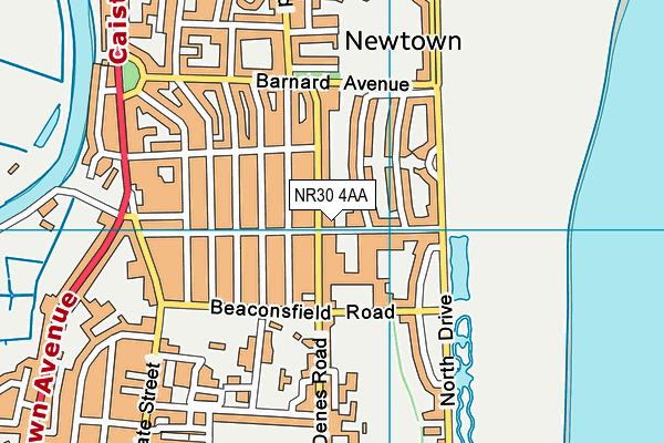 NR30 4AA map - OS VectorMap District (Ordnance Survey)