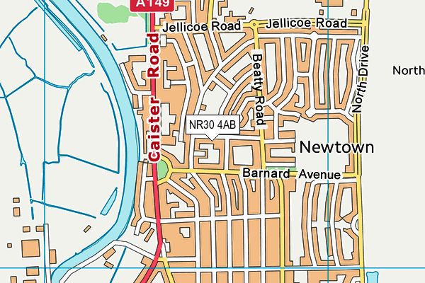 Alderman Swindell Primary School (Closed) map (NR30 4AB) - OS VectorMap District (Ordnance Survey)