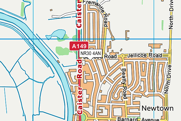 NR30 4AN map - OS VectorMap District (Ordnance Survey)