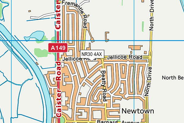 NR30 4AX map - OS VectorMap District (Ordnance Survey)