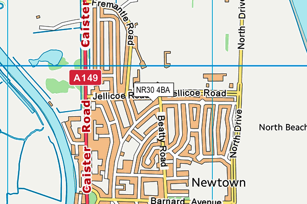 NR30 4BA map - OS VectorMap District (Ordnance Survey)