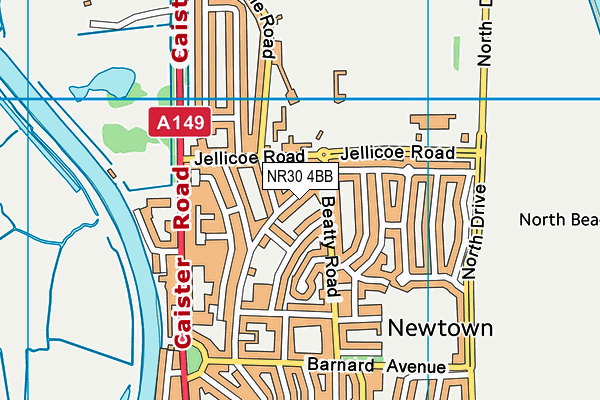 NR30 4BB map - OS VectorMap District (Ordnance Survey)