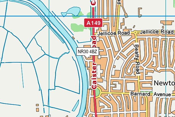 NR30 4BZ map - OS VectorMap District (Ordnance Survey)