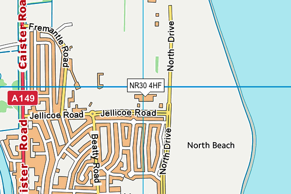 North Denes Primary School map (NR30 4HF) - OS VectorMap District (Ordnance Survey)