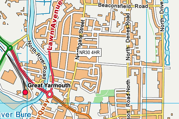 NR30 4HR map - OS VectorMap District (Ordnance Survey)