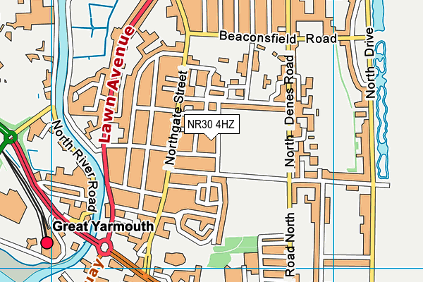 NR30 4HZ map - OS VectorMap District (Ordnance Survey)