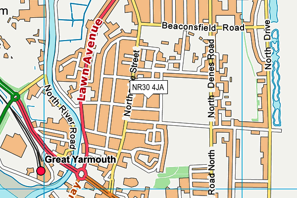 NR30 4JA map - OS VectorMap District (Ordnance Survey)