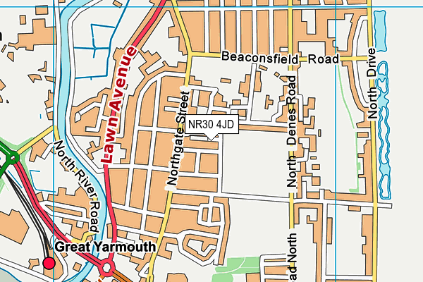 NR30 4JD map - OS VectorMap District (Ordnance Survey)