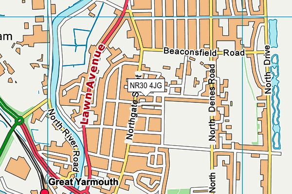 NR30 4JG map - OS VectorMap District (Ordnance Survey)