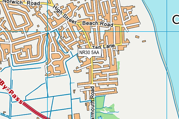 NR30 5AA map - OS VectorMap District (Ordnance Survey)