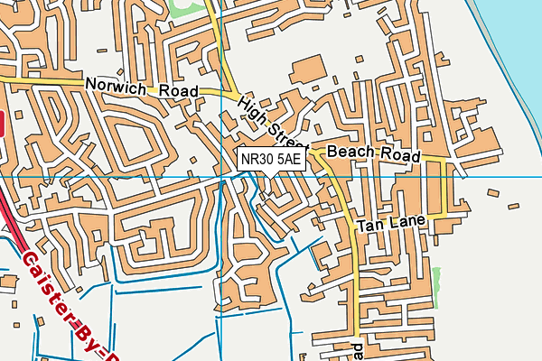 NR30 5AE map - OS VectorMap District (Ordnance Survey)