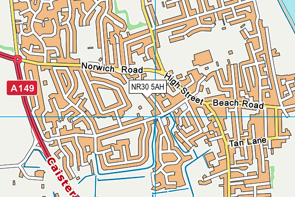 NR30 5AH map - OS VectorMap District (Ordnance Survey)