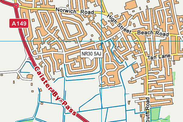 NR30 5AJ map - OS VectorMap District (Ordnance Survey)