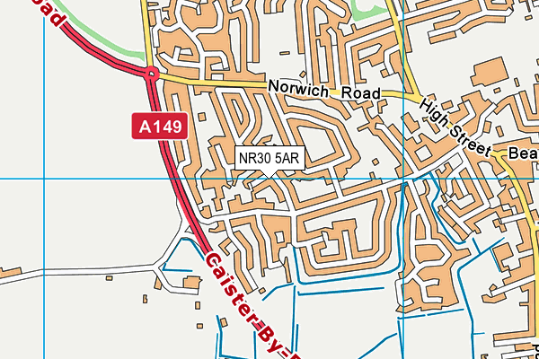 NR30 5AR map - OS VectorMap District (Ordnance Survey)