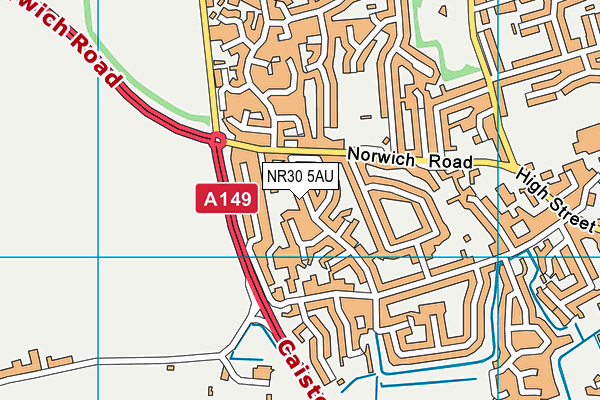 NR30 5AU map - OS VectorMap District (Ordnance Survey)