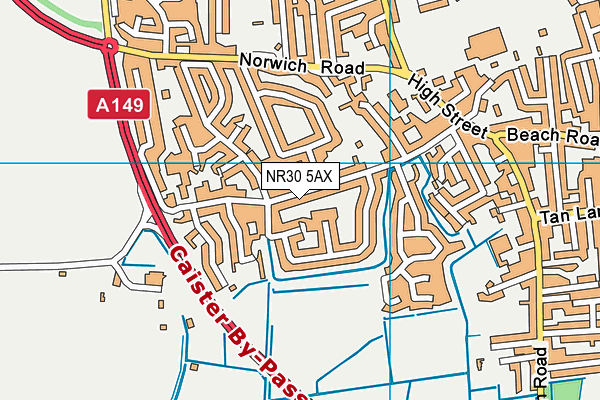 NR30 5AX map - OS VectorMap District (Ordnance Survey)