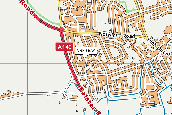 NR30 5AY map - OS VectorMap District (Ordnance Survey)