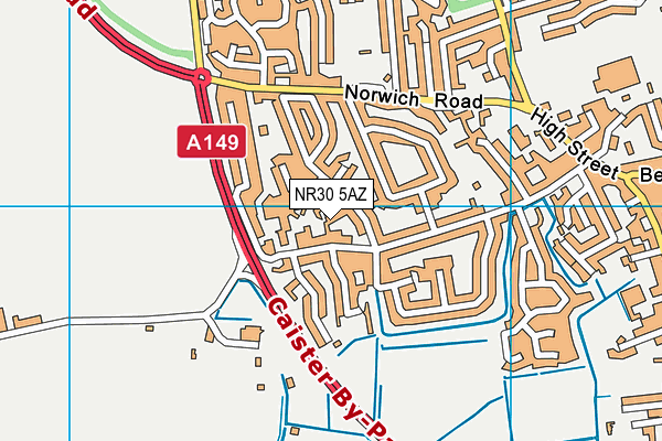 NR30 5AZ map - OS VectorMap District (Ordnance Survey)