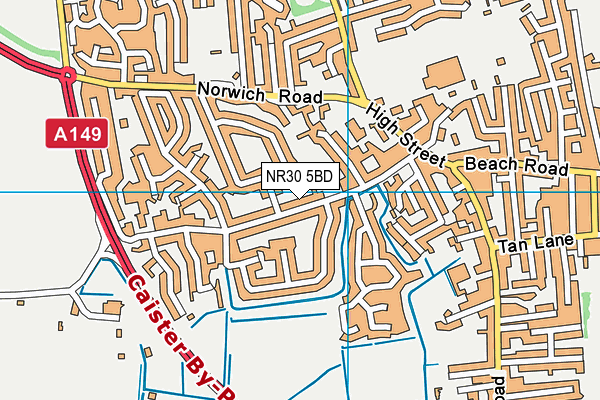 NR30 5BD map - OS VectorMap District (Ordnance Survey)