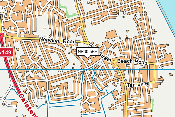 NR30 5BE map - OS VectorMap District (Ordnance Survey)