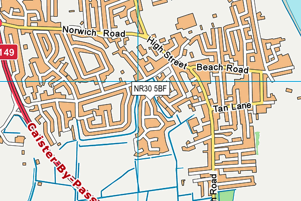 NR30 5BF map - OS VectorMap District (Ordnance Survey)