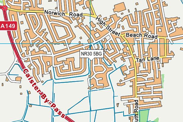 NR30 5BG map - OS VectorMap District (Ordnance Survey)