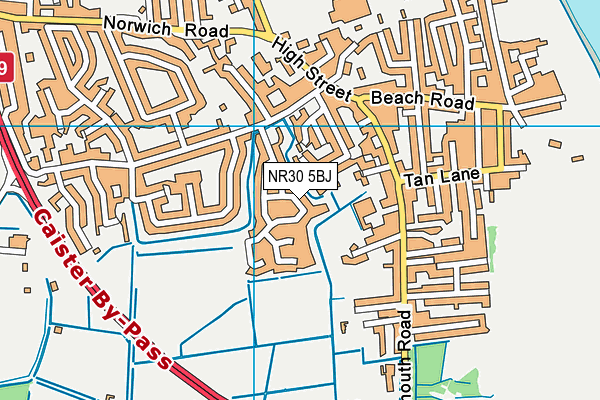 NR30 5BJ map - OS VectorMap District (Ordnance Survey)