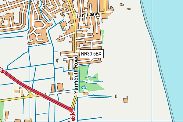 NR30 5BX map - OS VectorMap District (Ordnance Survey)