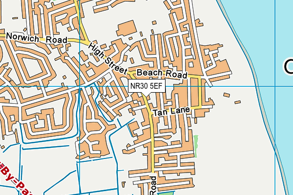 NR30 5EF map - OS VectorMap District (Ordnance Survey)