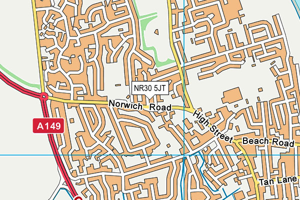 NR30 5JT map - OS VectorMap District (Ordnance Survey)