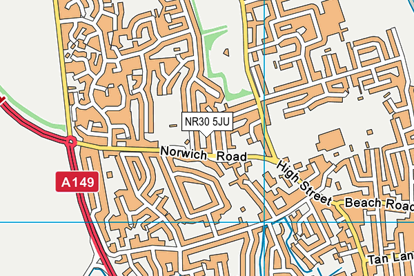 NR30 5JU map - OS VectorMap District (Ordnance Survey)