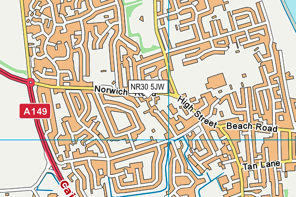 NR30 5JW map - OS VectorMap District (Ordnance Survey)