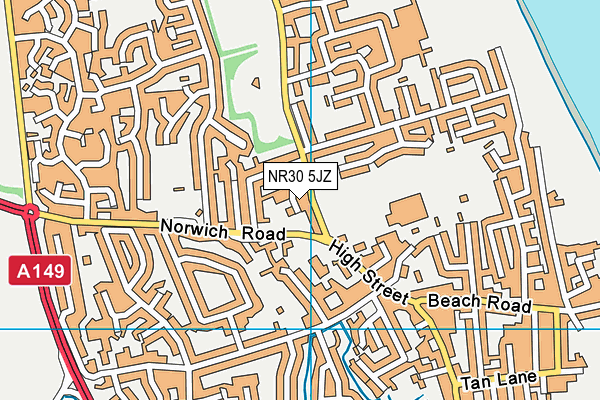 NR30 5JZ map - OS VectorMap District (Ordnance Survey)