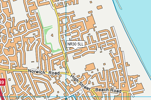 NR30 5LL map - OS VectorMap District (Ordnance Survey)