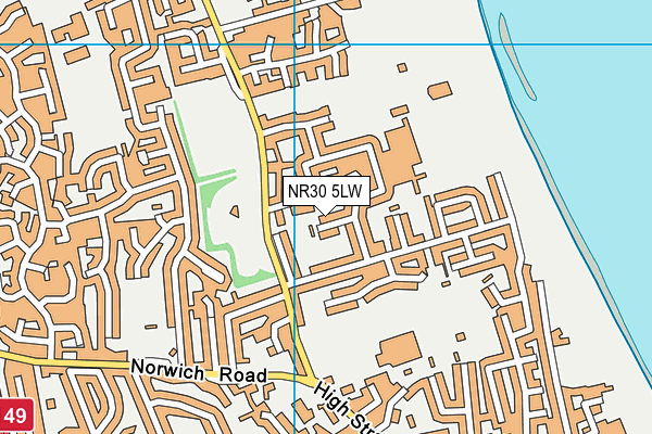 NR30 5LW map - OS VectorMap District (Ordnance Survey)