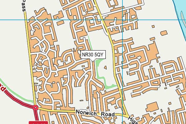 NR30 5QY map - OS VectorMap District (Ordnance Survey)