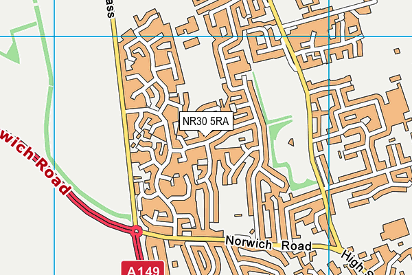 NR30 5RA map - OS VectorMap District (Ordnance Survey)