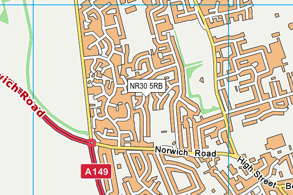 NR30 5RB map - OS VectorMap District (Ordnance Survey)