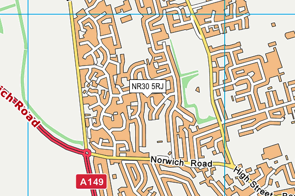 NR30 5RJ map - OS VectorMap District (Ordnance Survey)