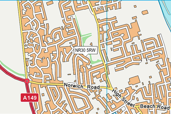 NR30 5RW map - OS VectorMap District (Ordnance Survey)