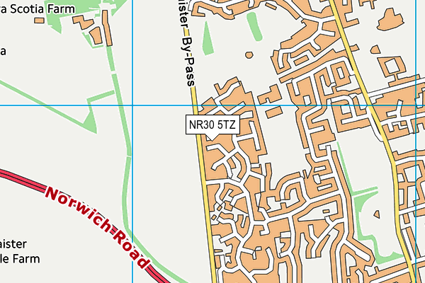 NR30 5TZ map - OS VectorMap District (Ordnance Survey)