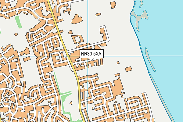 NR30 5XA map - OS VectorMap District (Ordnance Survey)