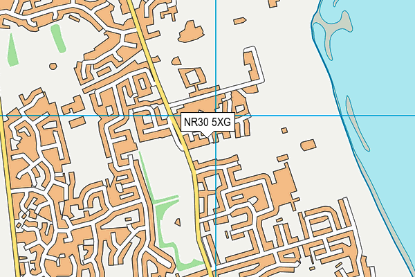 NR30 5XG map - OS VectorMap District (Ordnance Survey)