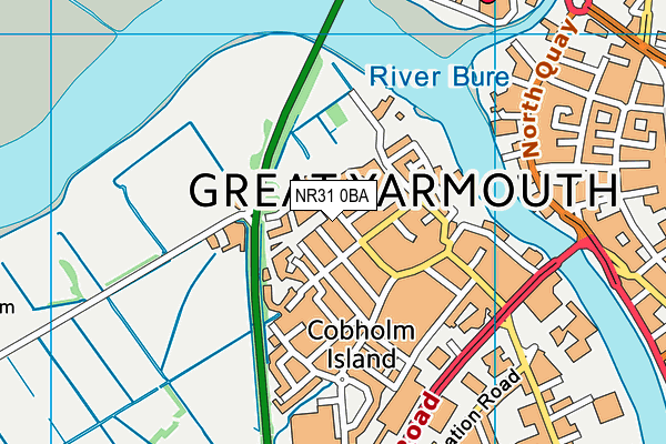 Cobholm Primary Academy map (NR31 0BA) - OS VectorMap District (Ordnance Survey)