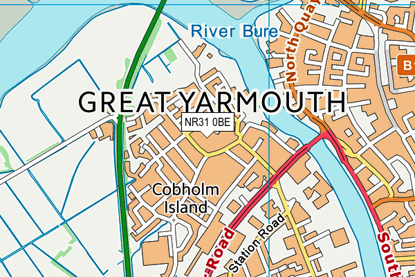 NR31 0BE map - OS VectorMap District (Ordnance Survey)