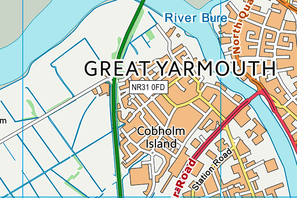 NR31 0FD map - OS VectorMap District (Ordnance Survey)