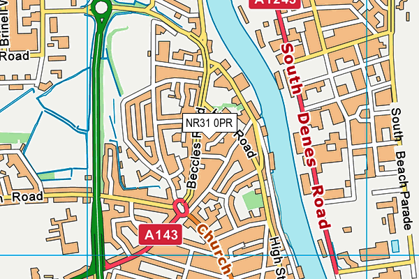 NR31 0PR map - OS VectorMap District (Ordnance Survey)