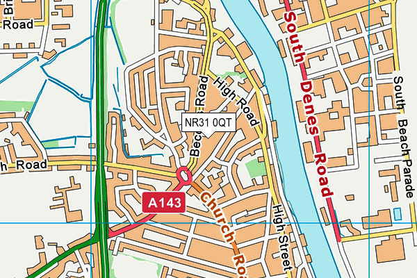 NR31 0QT map - OS VectorMap District (Ordnance Survey)